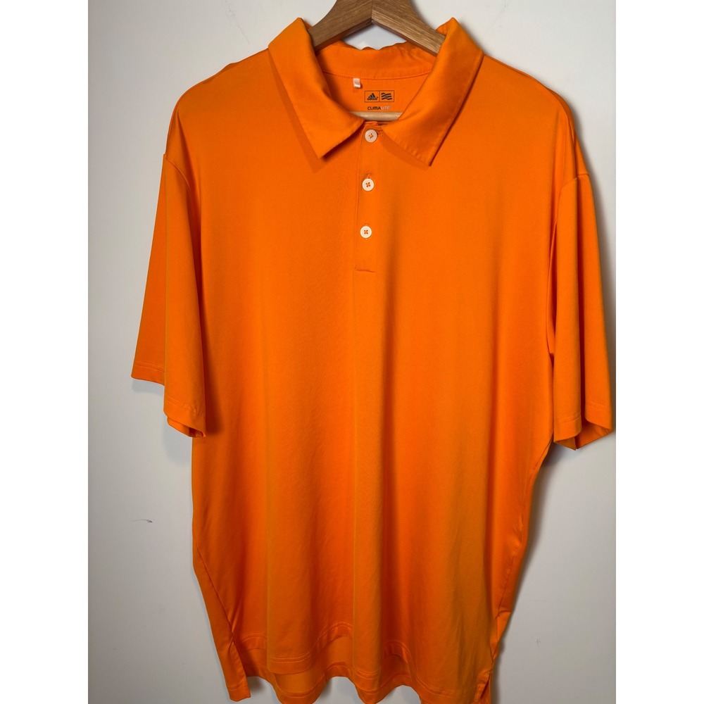 Adidas Golf Mens Climalite Polo Shirt Orange Short Sleeve XL activewear